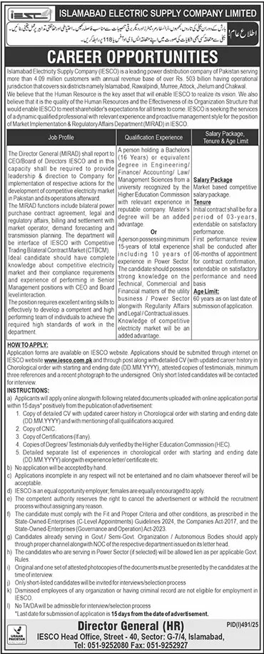 Jobs in Islamabad Electric Supply Company Limited